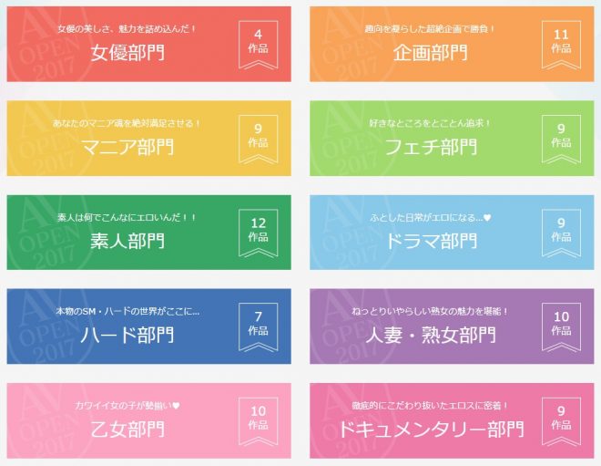 AVオープン2017ジャンル別