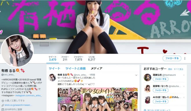 ツイッター(@ruru_arisu_)