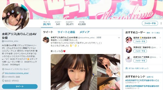 ツイッター（@mizushima_arisu）