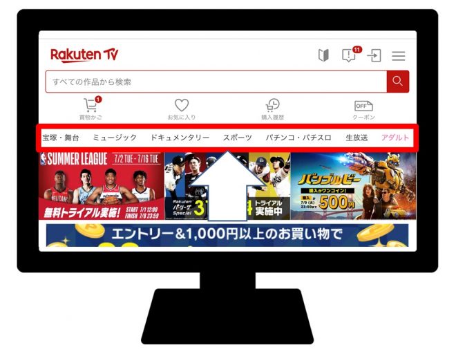 「Rakuten TV 」知っておきたい注意点 アダルトページを探すのが大変 パソコン