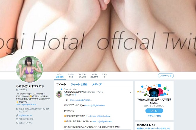 ツイッター(@HotaruNogi)
