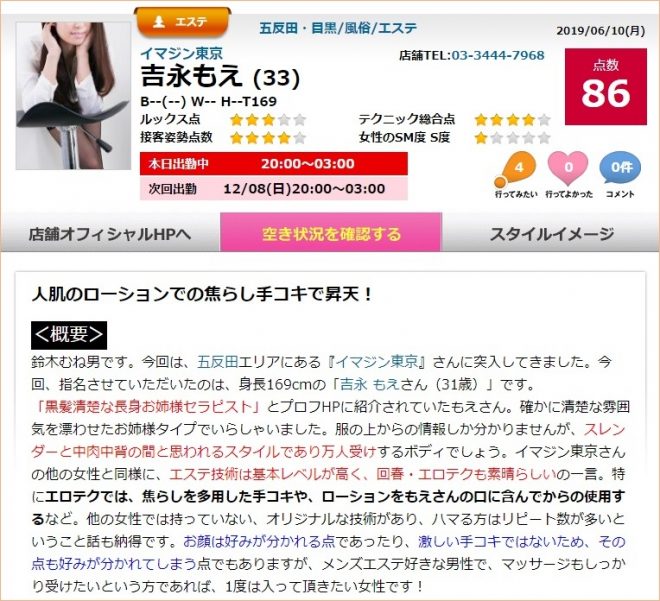 風俗嬢ごとの評価レビューが有能すぎる