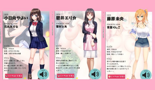 ヒロインを選んでチャットができる