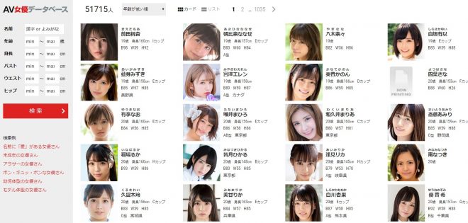 AV女優データベース