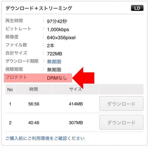一部の作品はDRM機能がなくダウンロードし放題