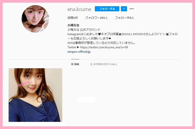 インスタグラム(ena.koume)