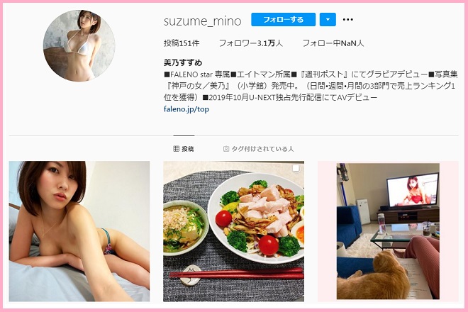 インスタグラム(suzume_mino)